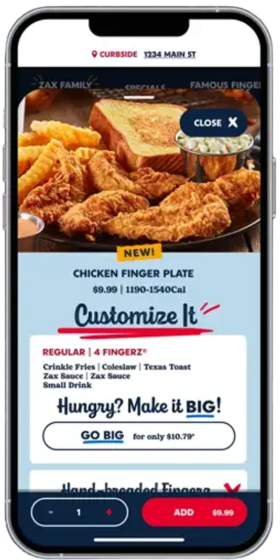 Sazpay Zaxby’s — A Fast, Location-Smart 